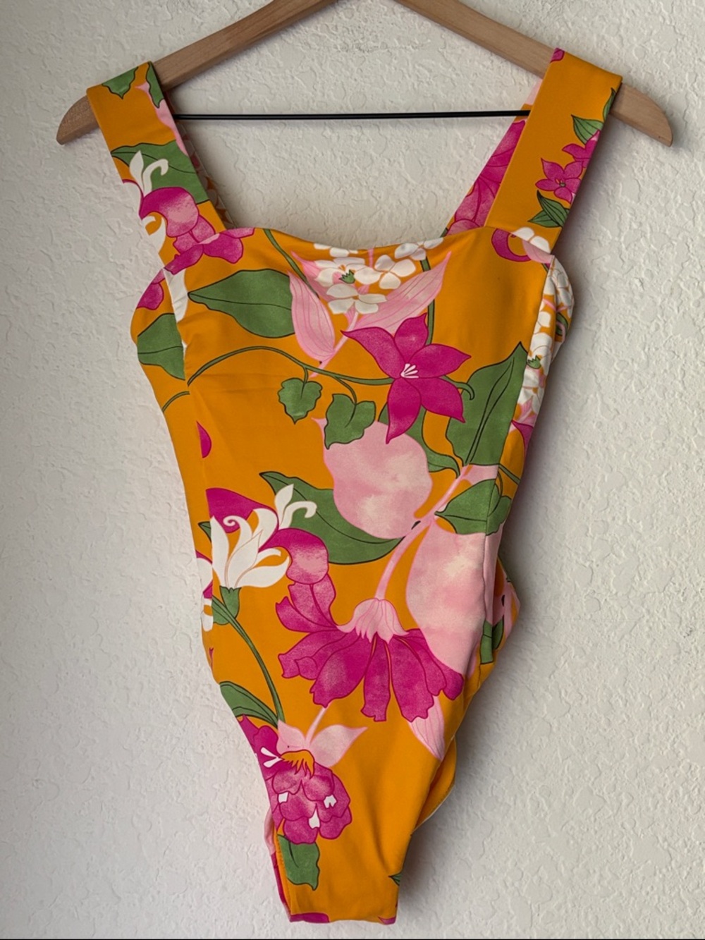 Lands' End summer floral Yellow Swimsuit one piece size 2